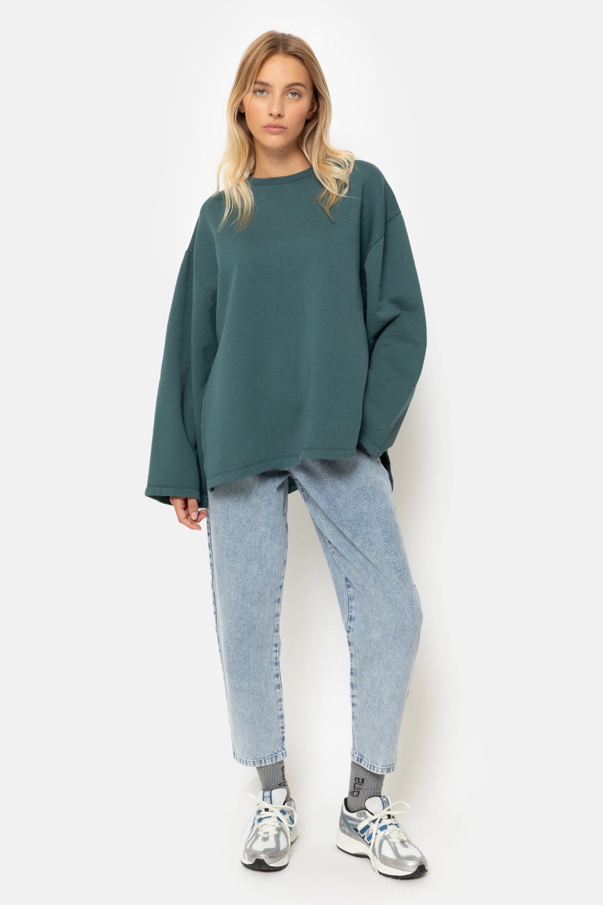 Jason Oversized Sweatshirt w/ Side Slits | Forest Blue