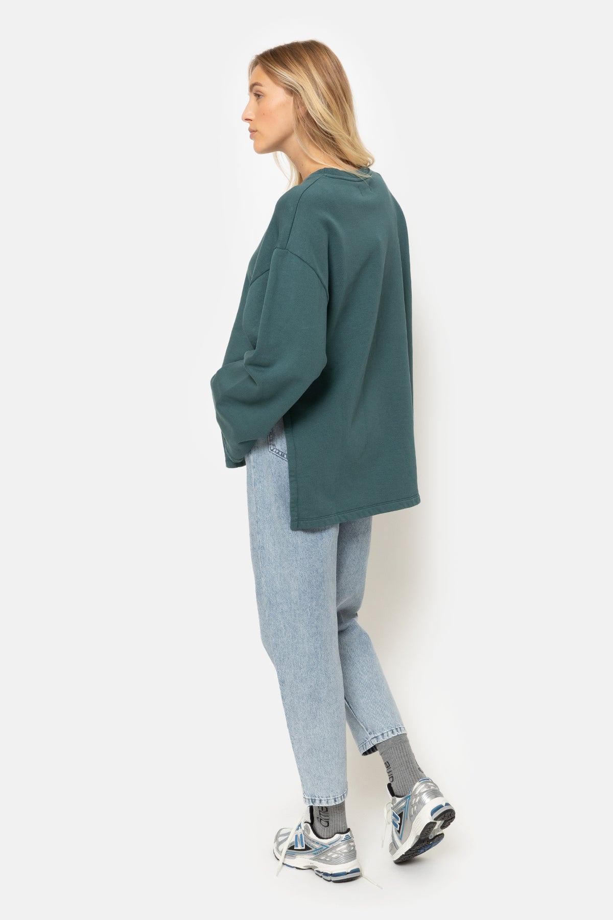 Jason Oversized Sweatshirt w/ Side Slits | Forest Blue