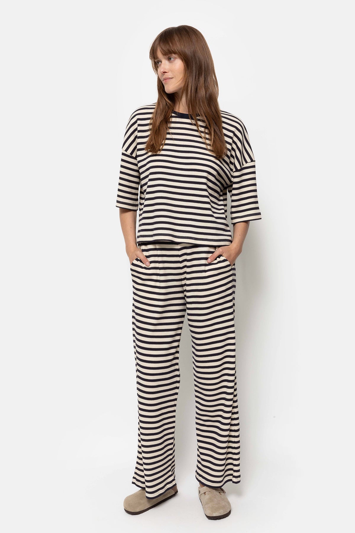 T-shirt Klaxon | Maille Bleu & Écru