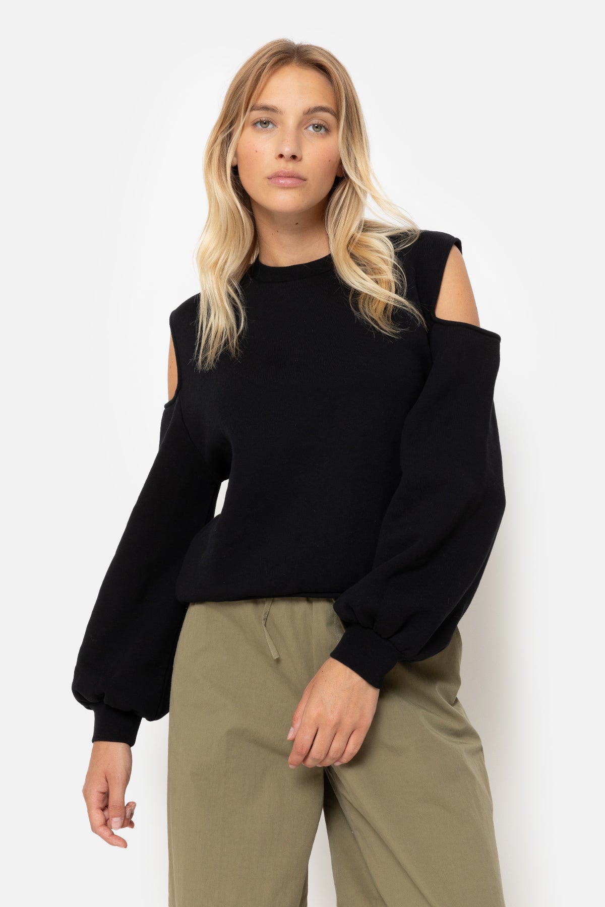 Karate Sweatshirt W/ cutout shoulders | Black