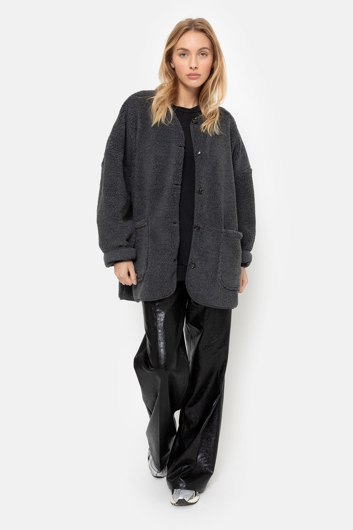 Manteau Hannah en Teddy | Gris Foncé