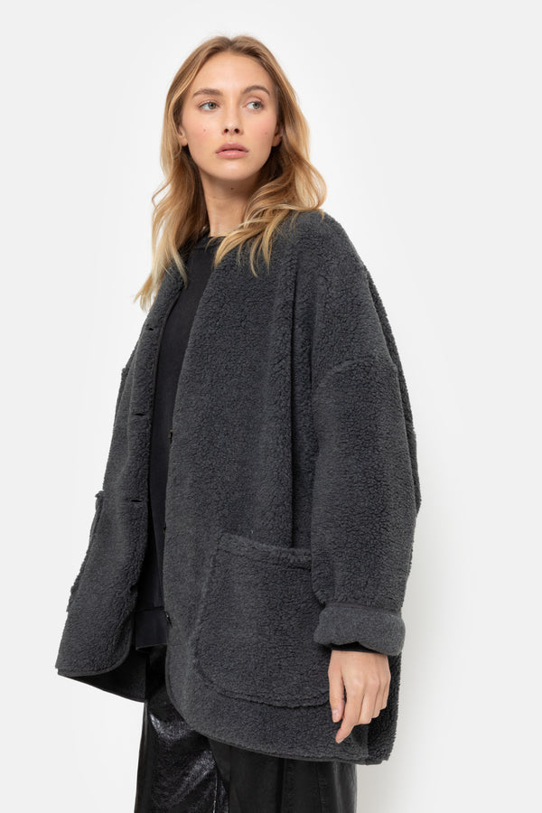 Manteau Hannah en Teddy | Gris Foncé