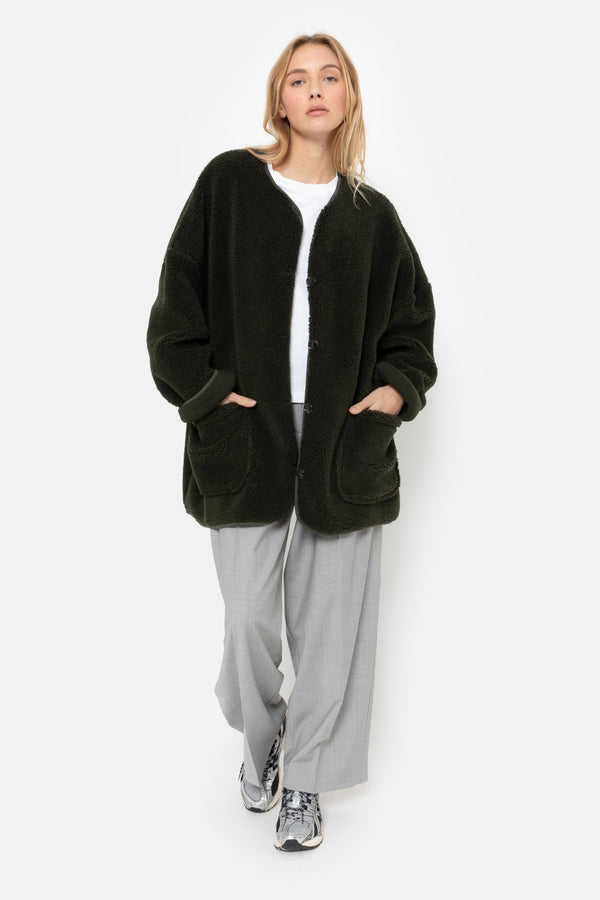 Manteau Hannah en Teddy | Vert Foncé