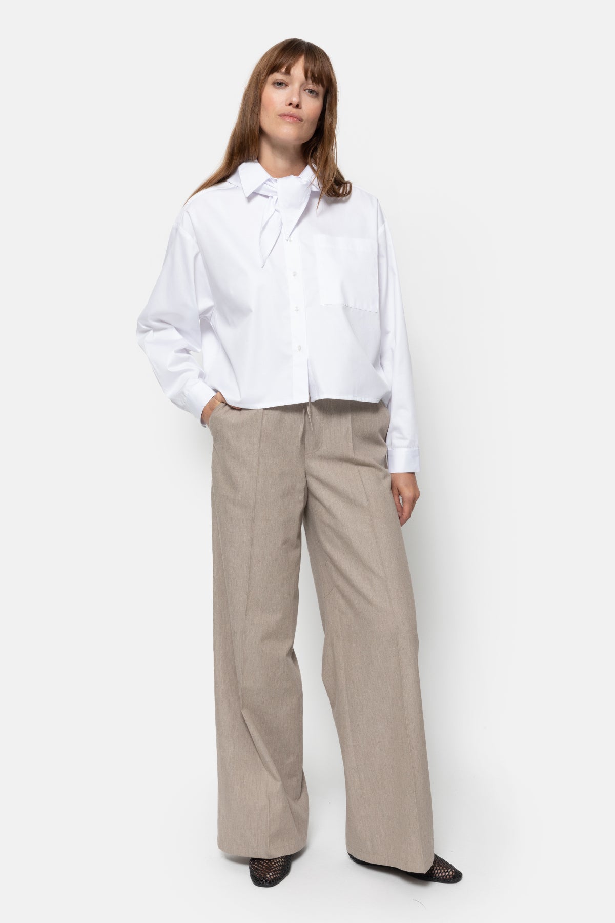 Jules Wide Pants | Taupe