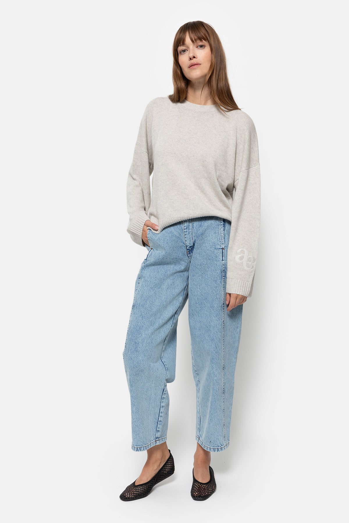 Murielle Knitted Sweater | Light Grey