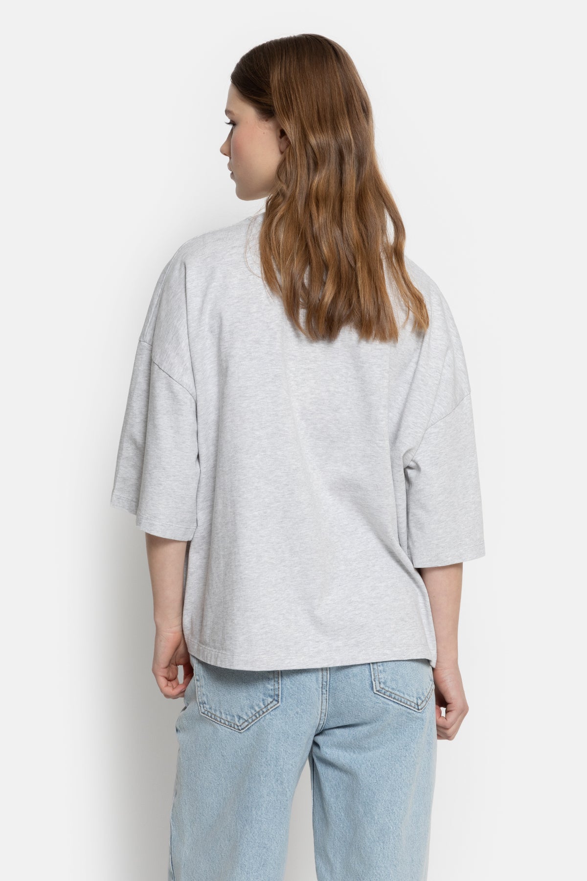 Eloise-A Boxy T-Shirt | Gris Marbré