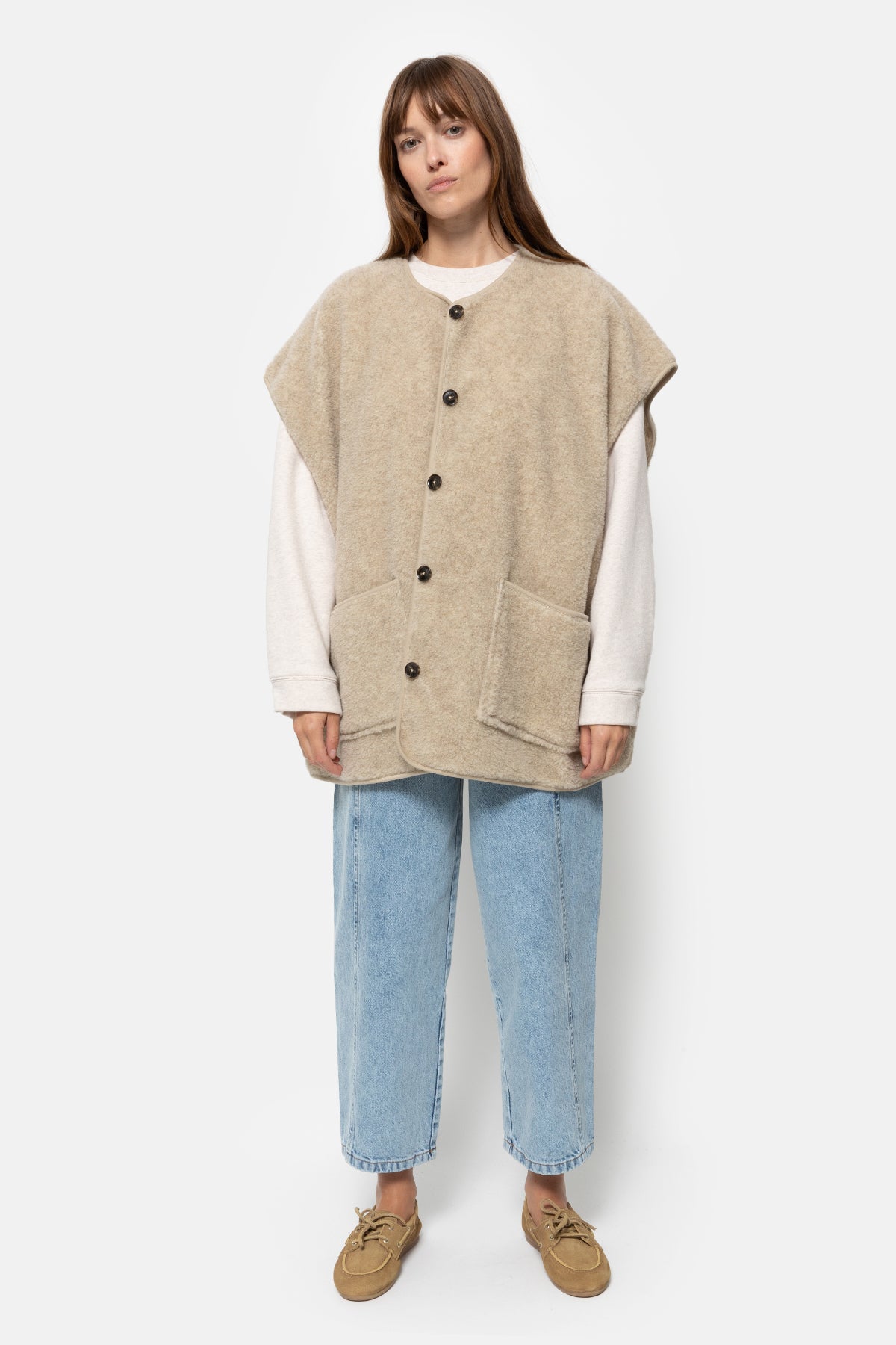 Veste Ines oversized en teddy | Beige