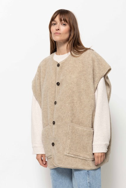Veste Ines oversized en teddy | Beige