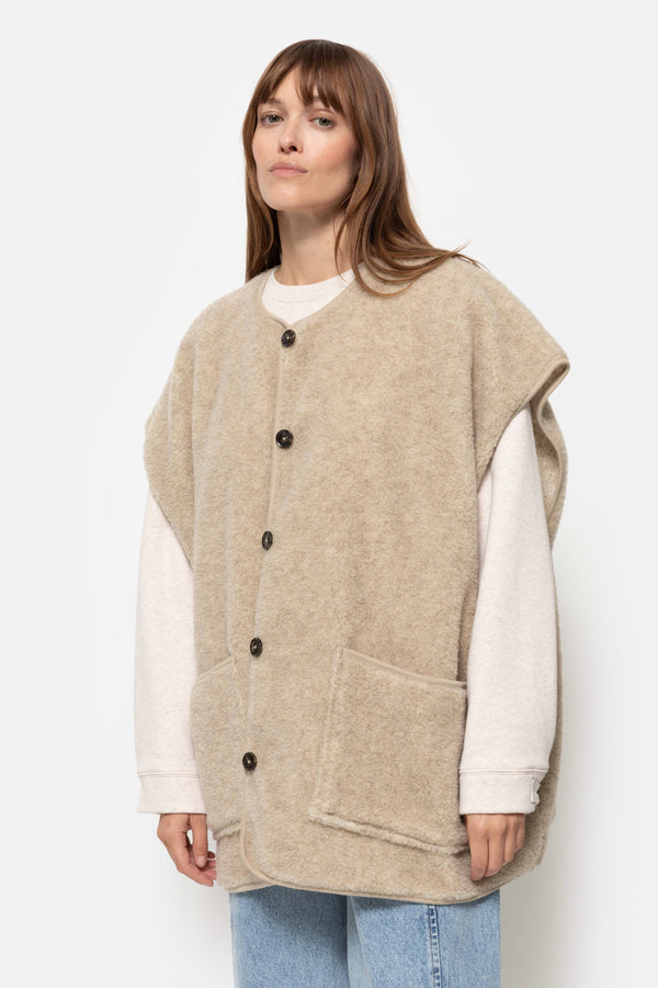 Ines Teddy Oversized Jacket | Beige