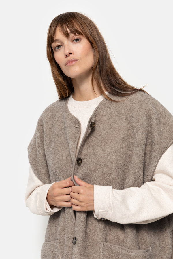 Veste oversized teddy Ines | Taupe