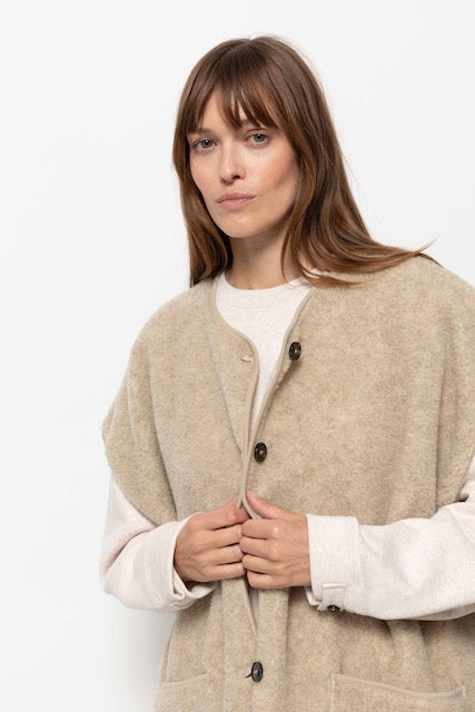 Veste Ines oversized en teddy | Beige