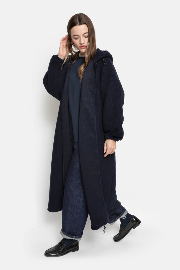 Option long wooly with Hoodie | Navy