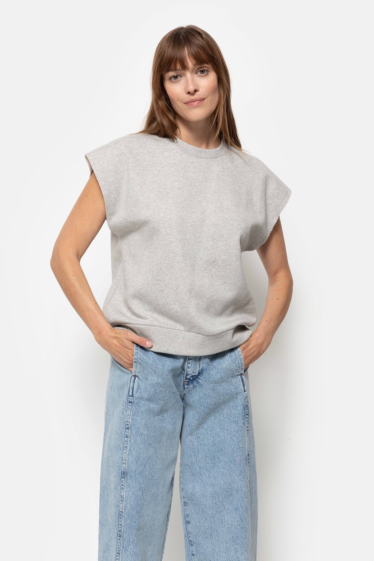 Neon Sweatshirt 3/4 Sleeves | Marled Grey