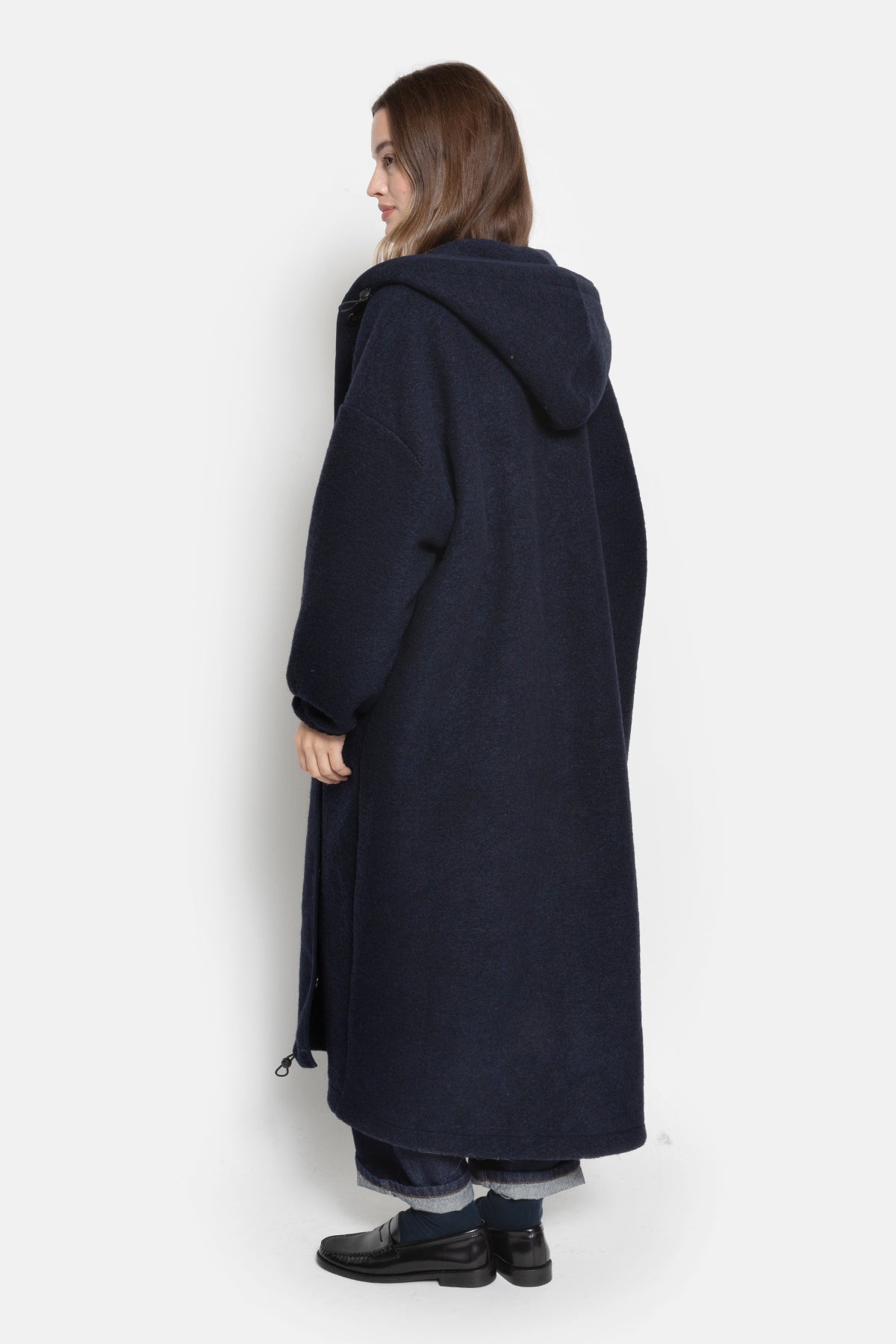 Option long wooly with Hoodie | Navy