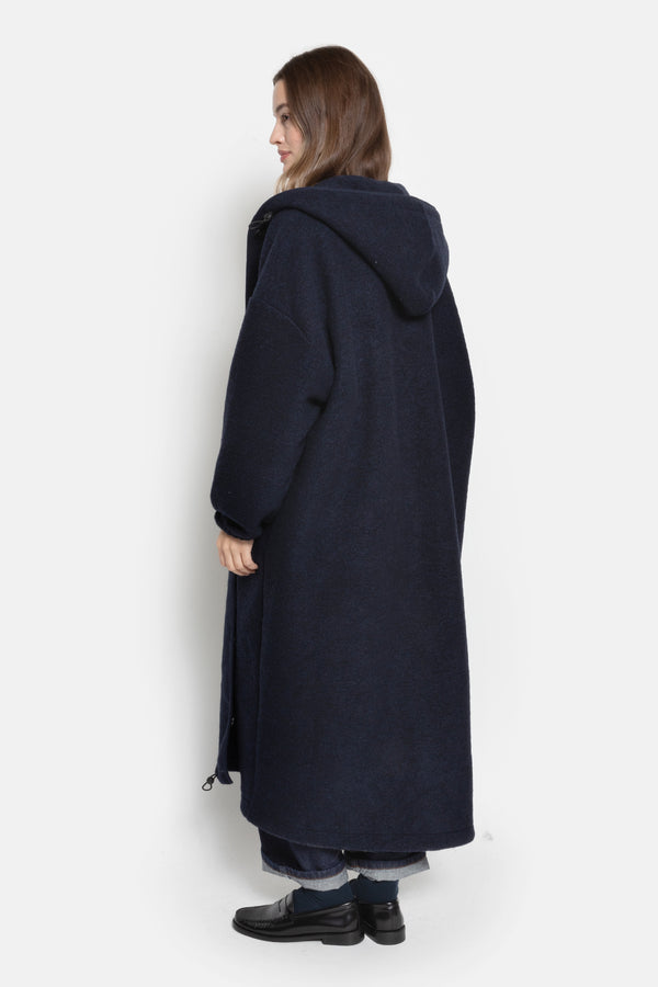 Option long wooly with Hoodie | Navy