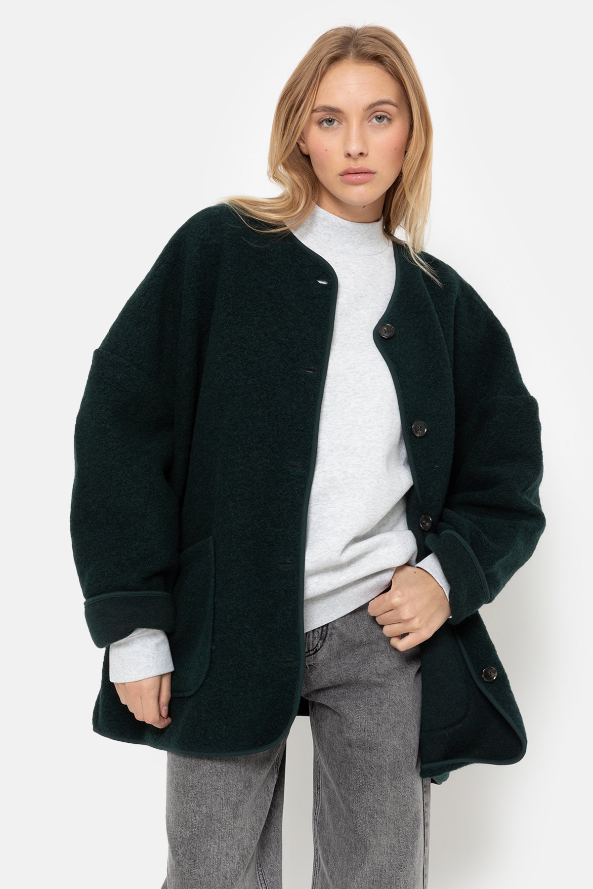 Hannah Veste Laineuse | Vert Foncé
