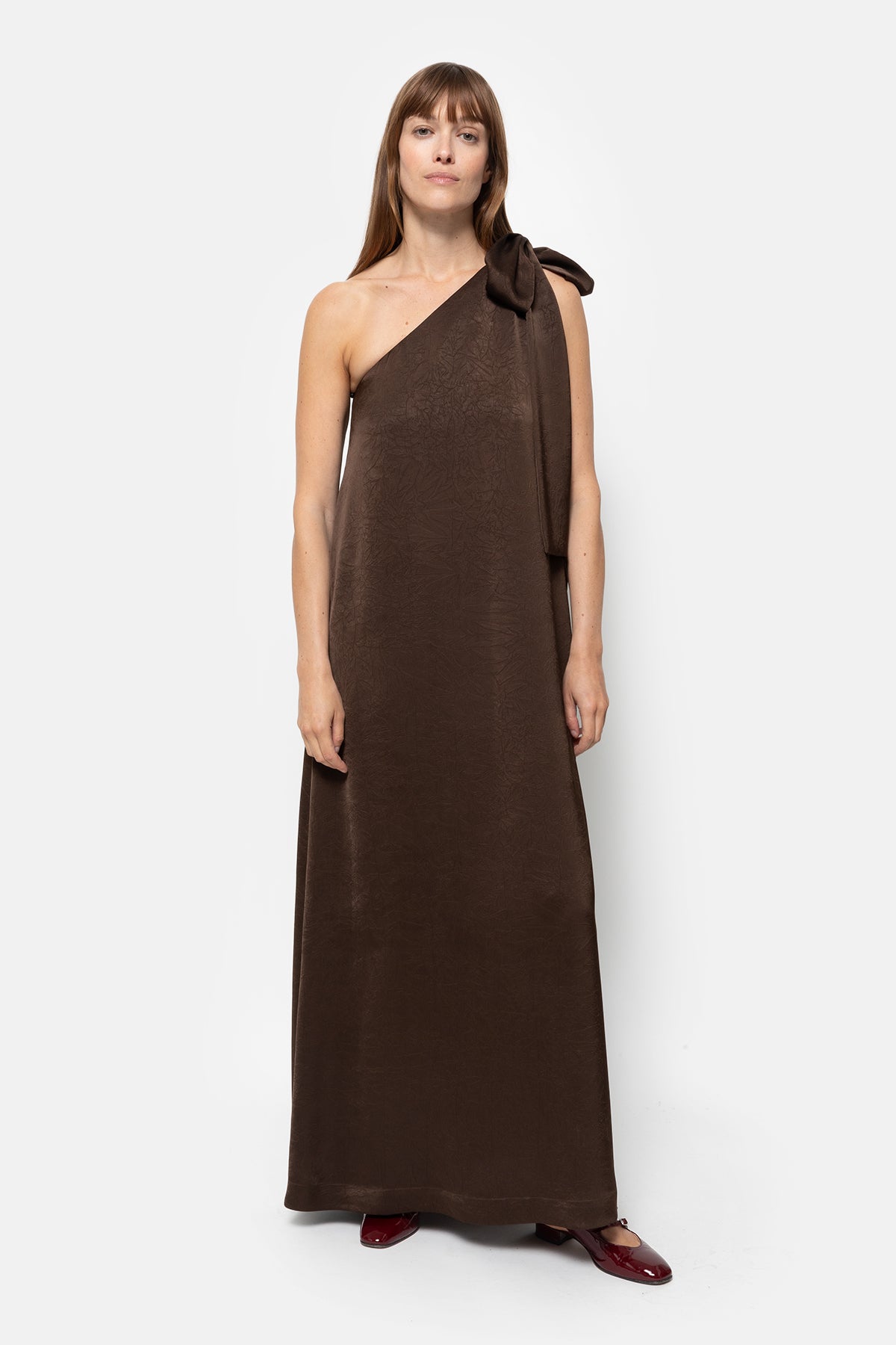 Nimes One Shoulder Dress | Brown