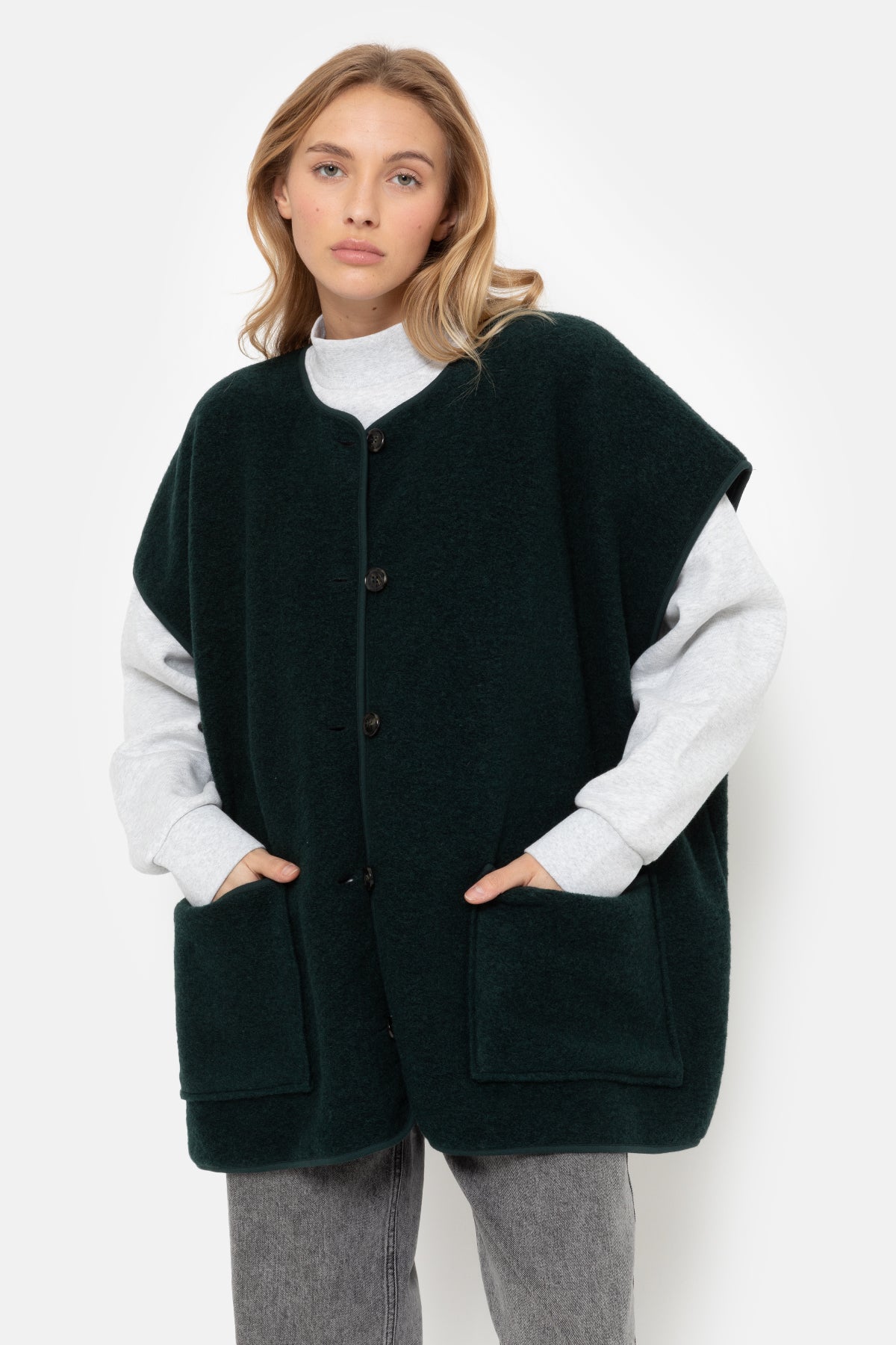 Ines Veste Laineuse | Vert Foncé