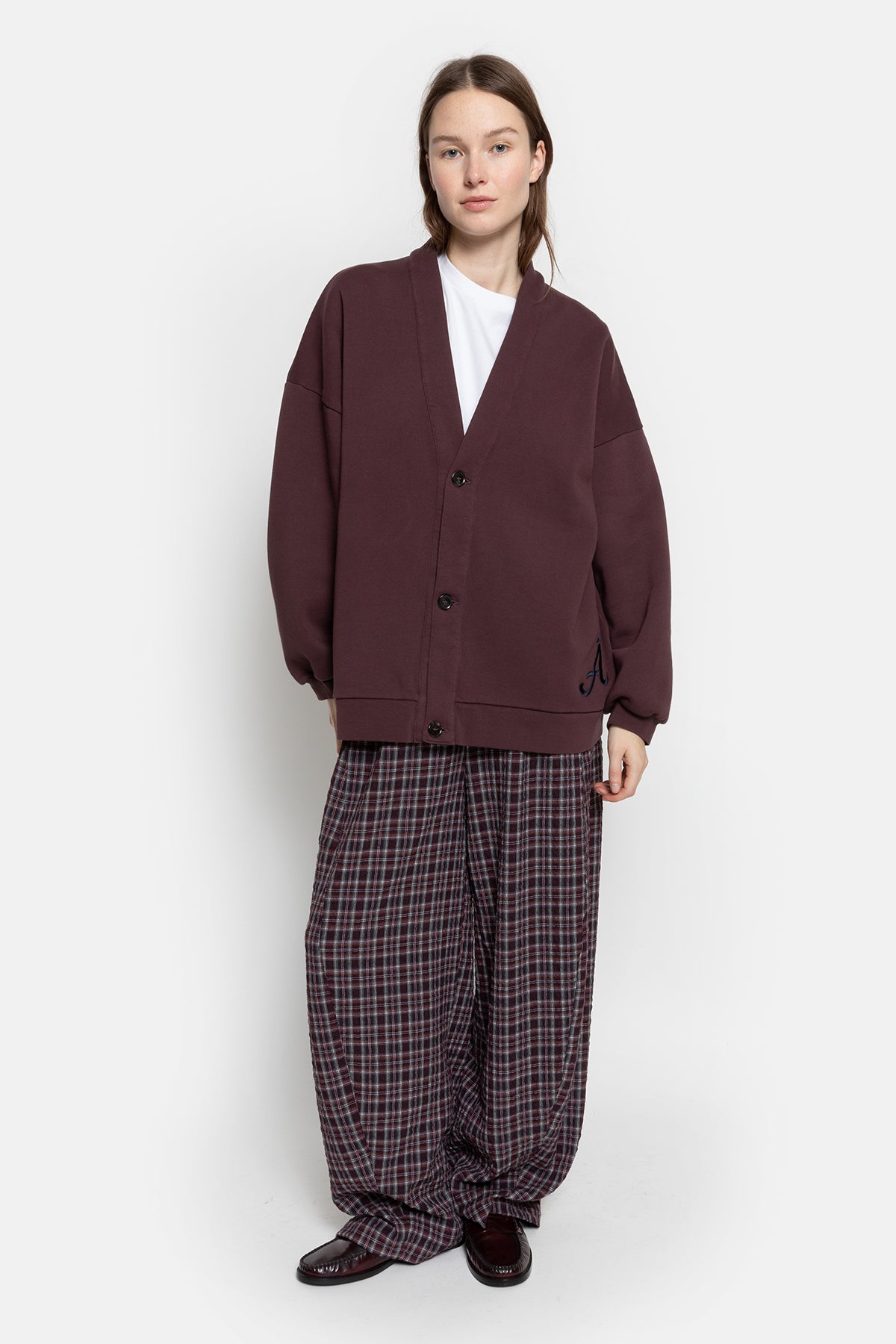 Object Puffy Pants | Plum Checked