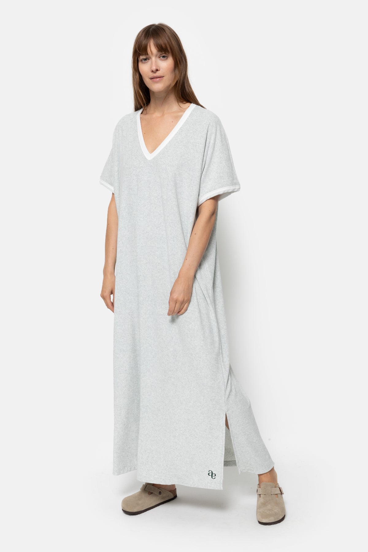 Folie Spong Kaftan Dress | Marled Grey