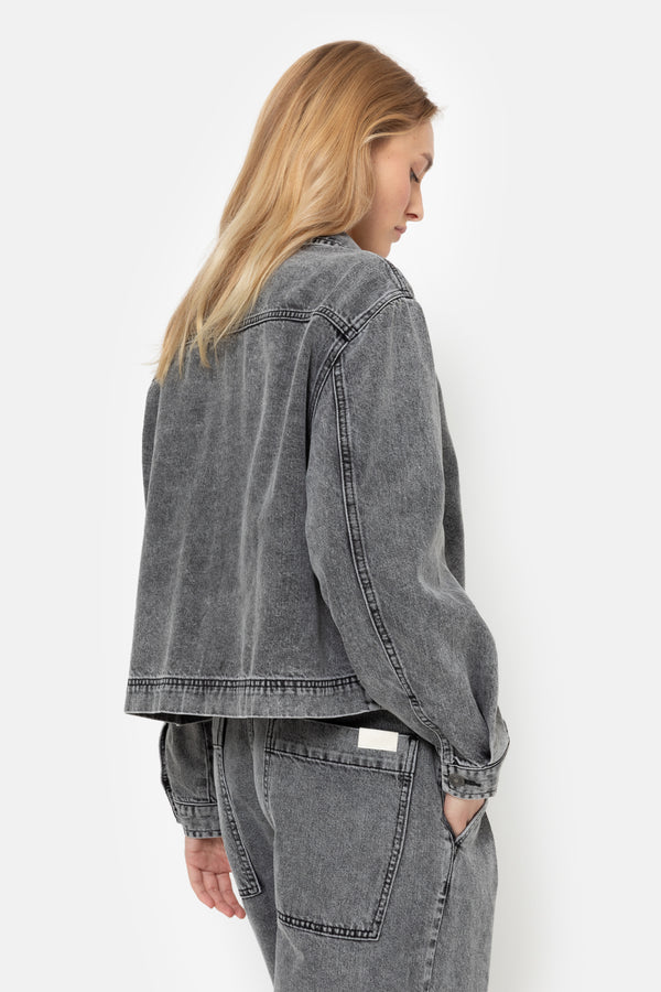 Kick Pleated Denim Pants | Grey