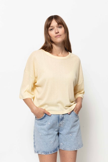 T-Shirt Klaxon | Dentelle Jaune Clair 