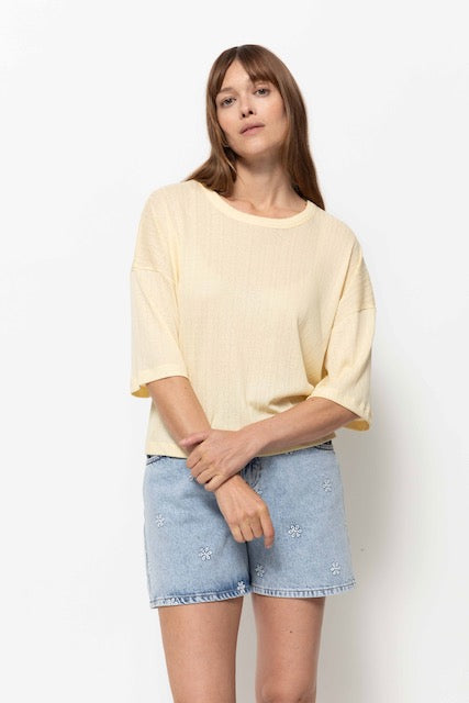 T-Shirt Klaxon | Dentelle Jaune Clair 