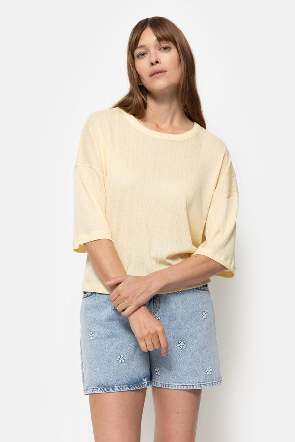 T-Shirt Klaxon | Dentelle Jaune Clair 