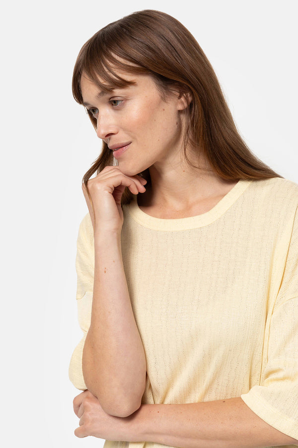 T-Shirt Klaxon | Dentelle Jaune Clair 