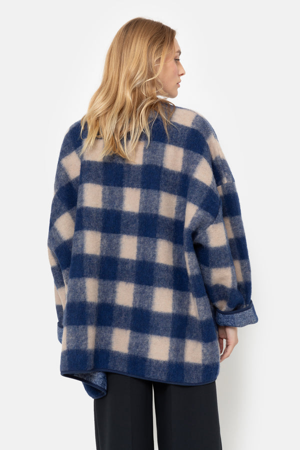 Hannah Wooly Jacket | Bleu & Beige à Carreaux