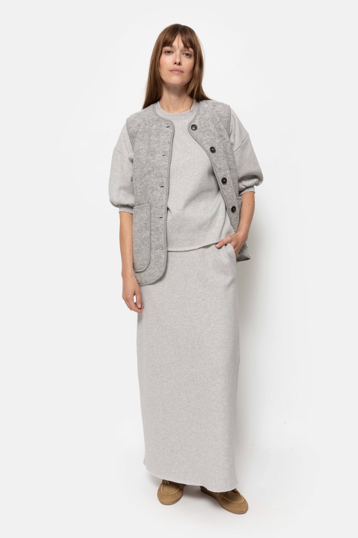 Jupe Sweat Kravitz | Gris Chiné