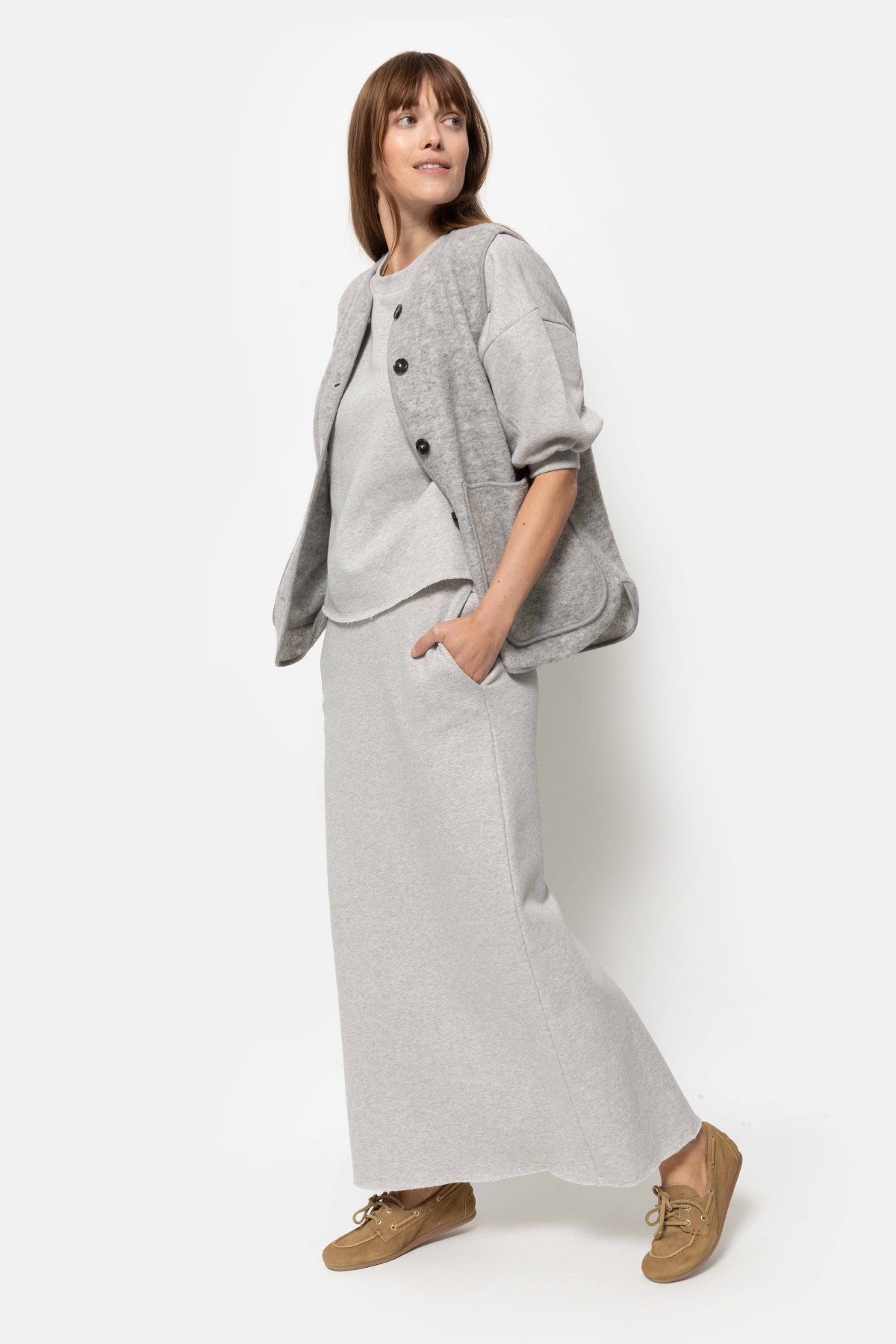 Madison Wooly Sleeveless Jacket | Marled Grey – Âme antwerp