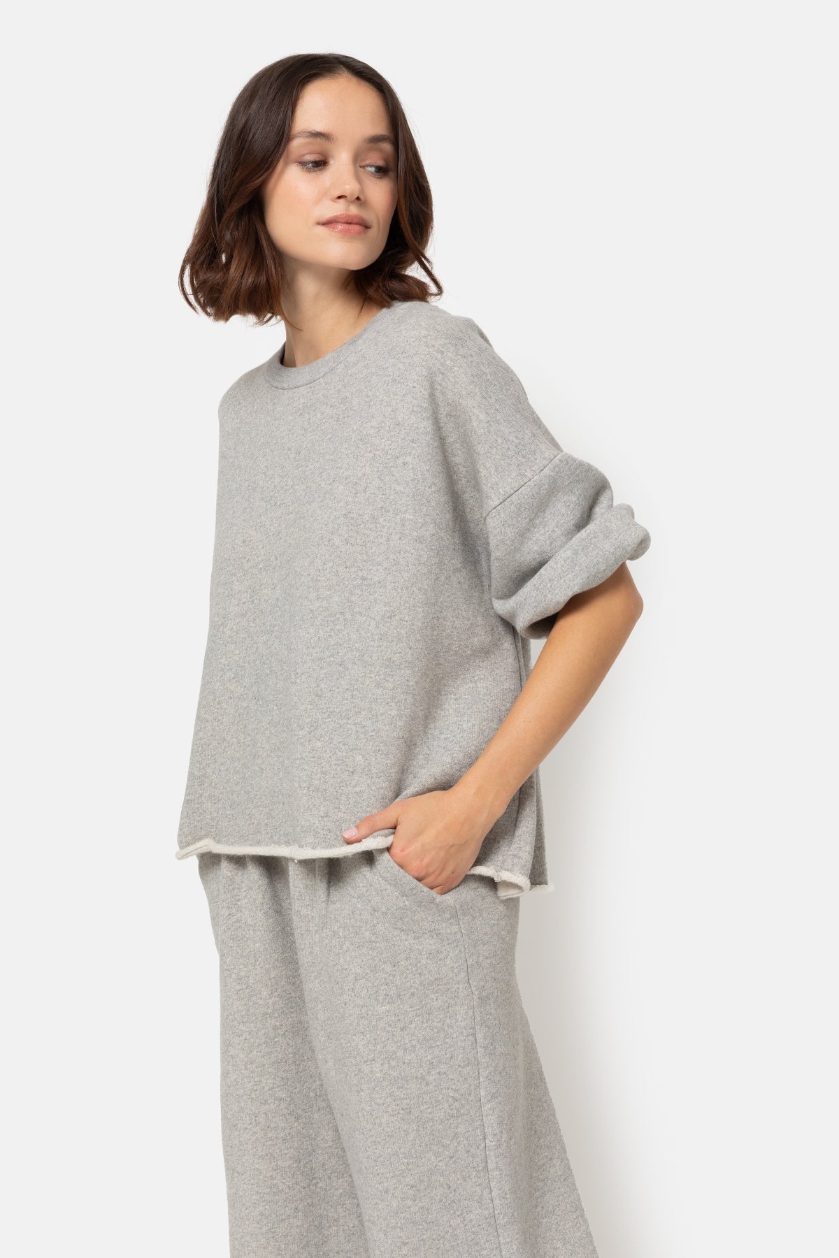 Liv Sweatshirt 3/4 Sleeves | Marled Grey