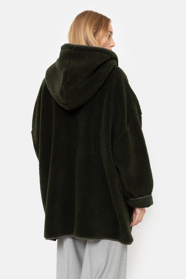 Kenji Veste à Capuche Teddy | Vert Foncé