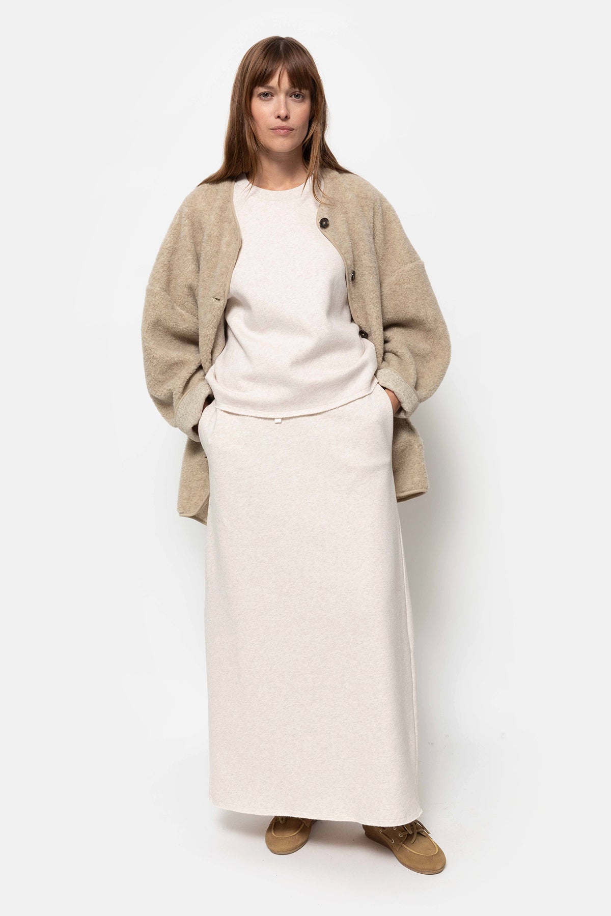 Hannah Teddy Oversized Jacket | Beige
