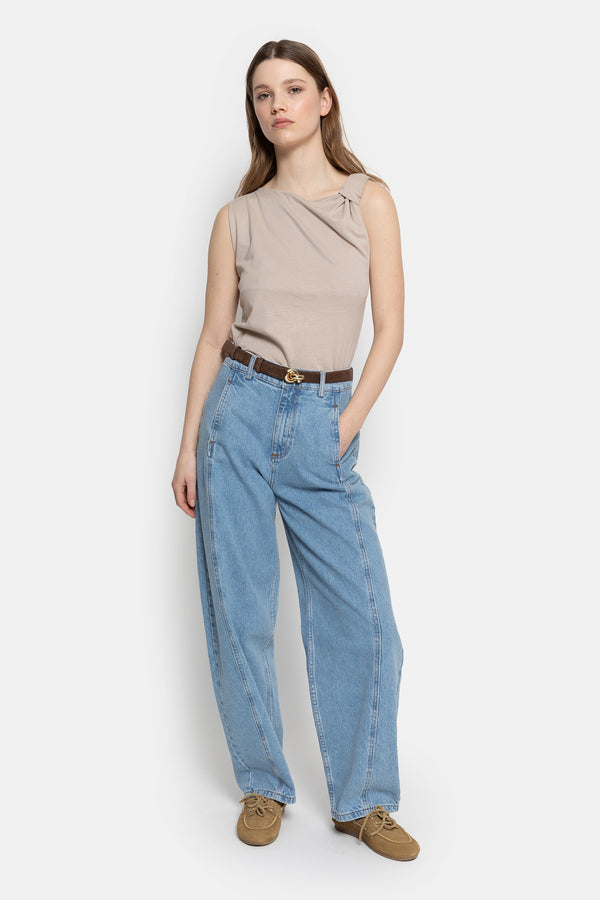 T-shirt Nutty, avec nœud | Taupe Clair