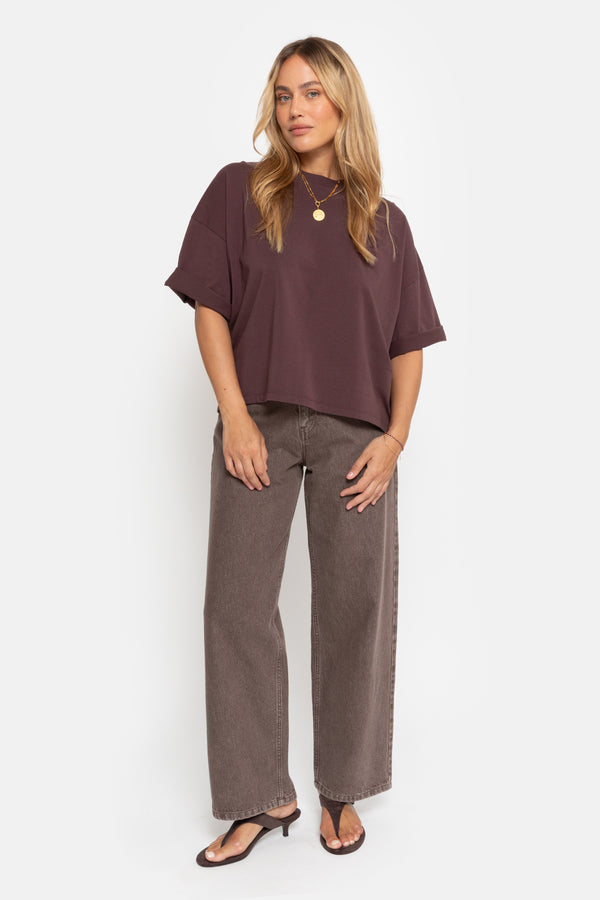 Eloise-A Boxy T-Shirt | Aubergine