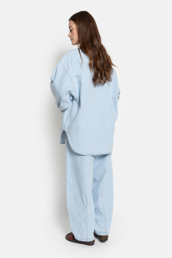 Okay Puffy Denim Pants | Light Blue