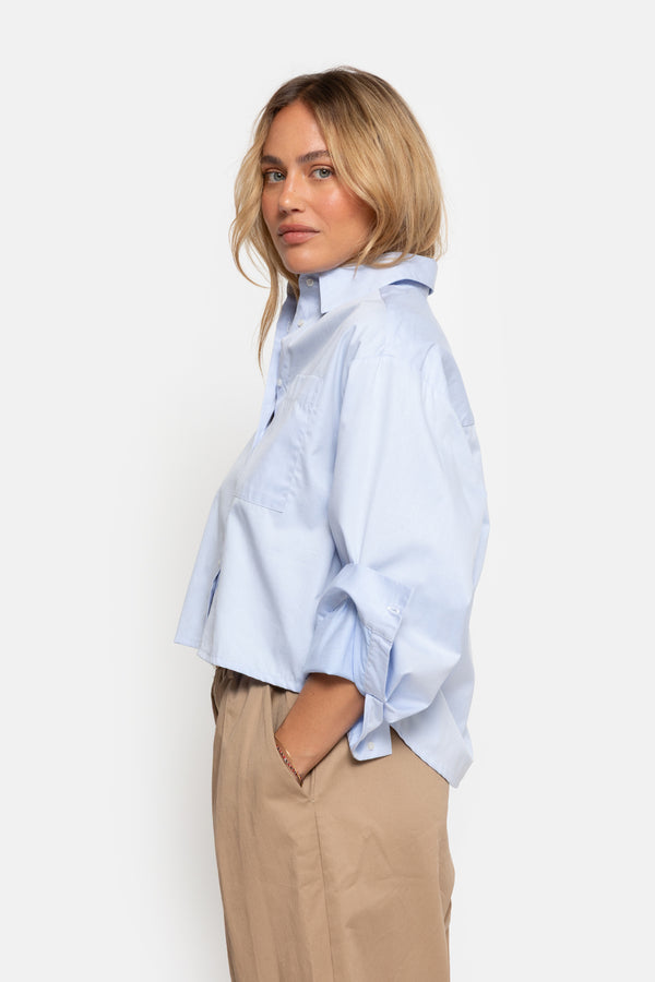 Ocean Cropped Shirt | Light Blue