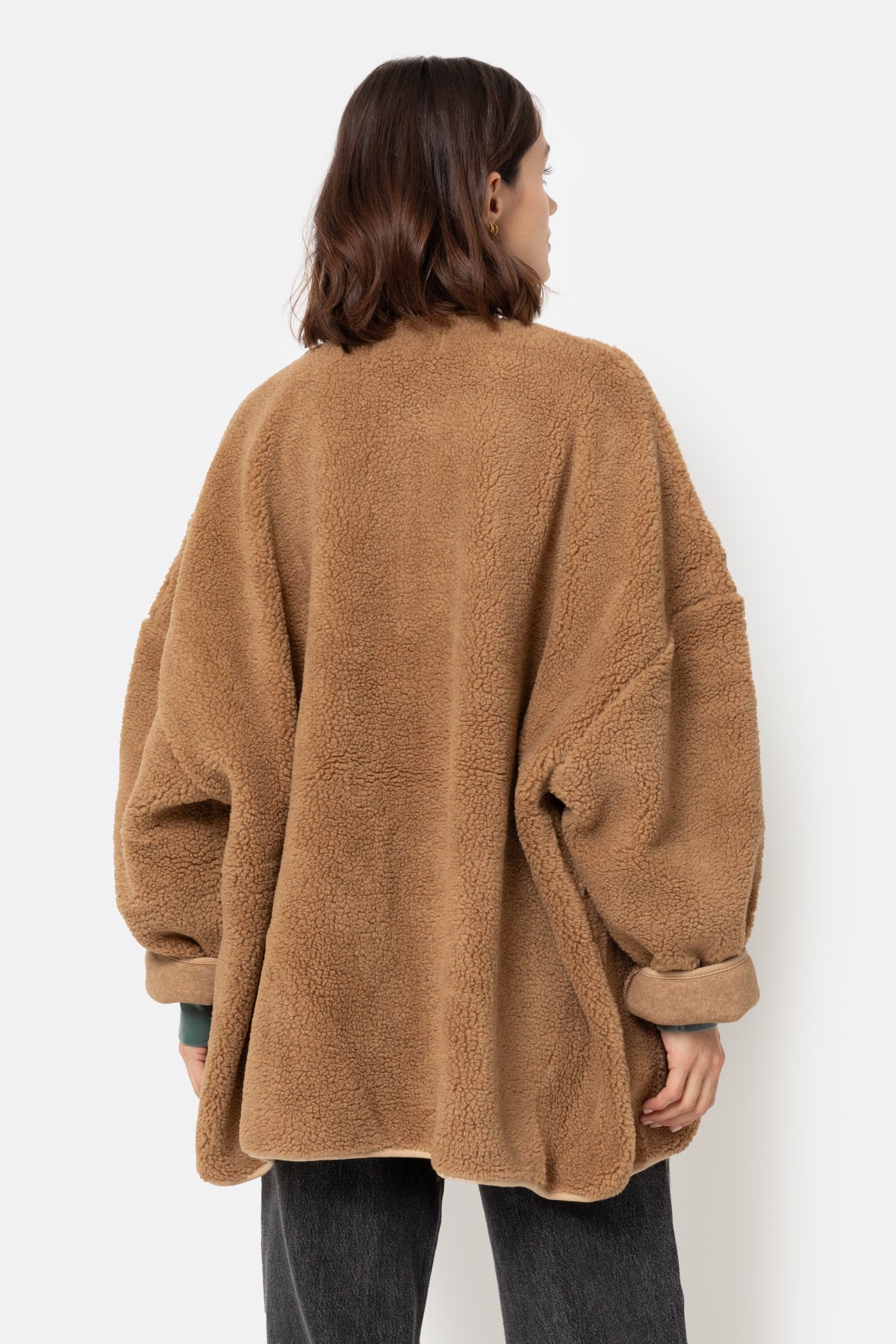 Hannah Teddy Veste oversize | Camel