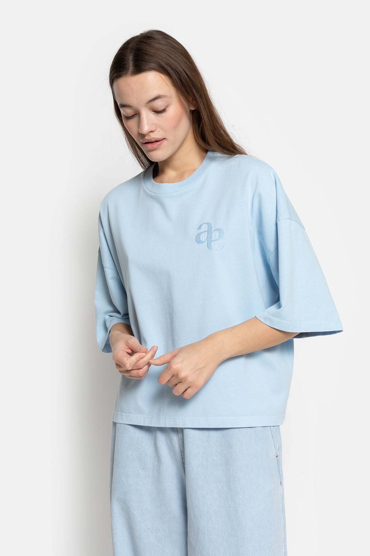 Eloise-A Boxy T-Shirt | Vintage Light Blue