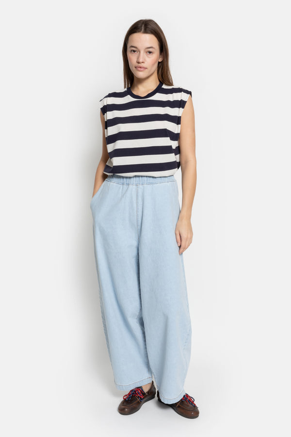 Okay Puffy Denim Pants | Light Blue