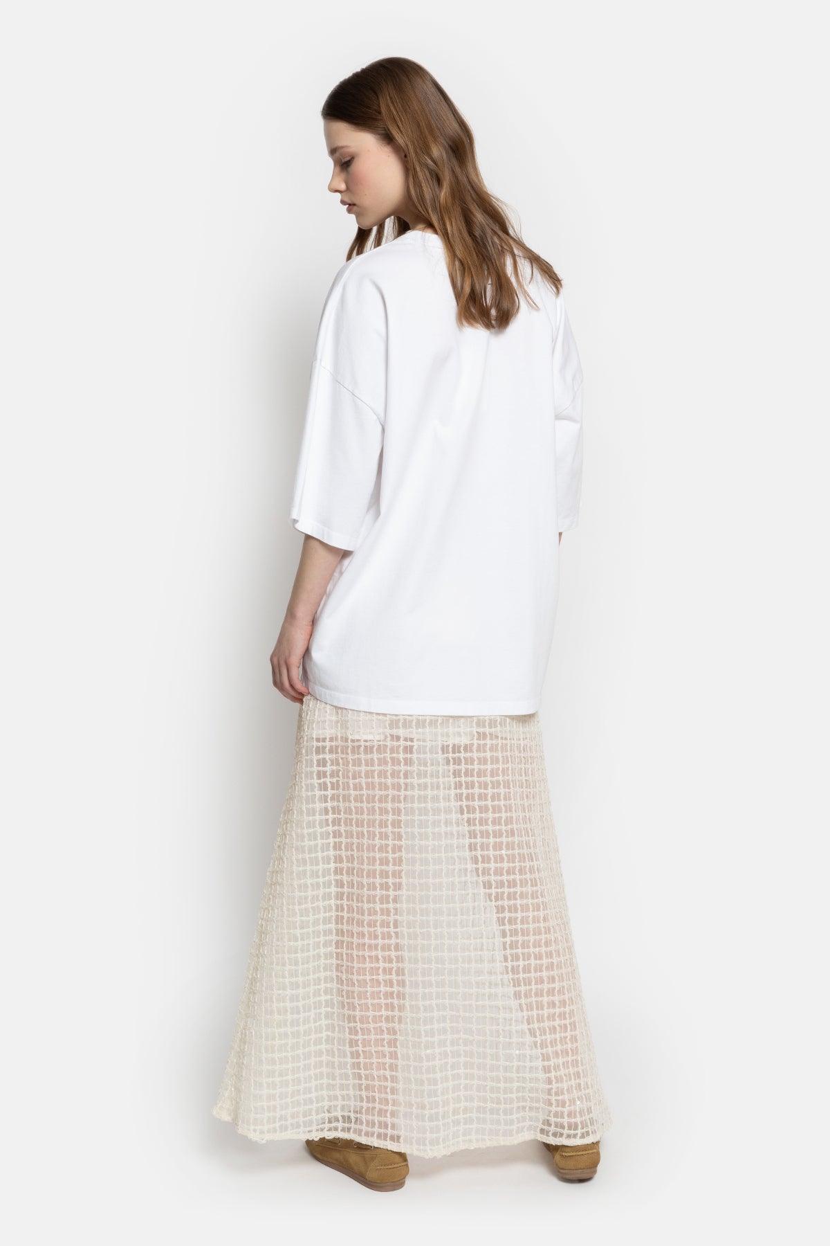 Jupe Midi Nomade | Dentelle Blanc Cassé