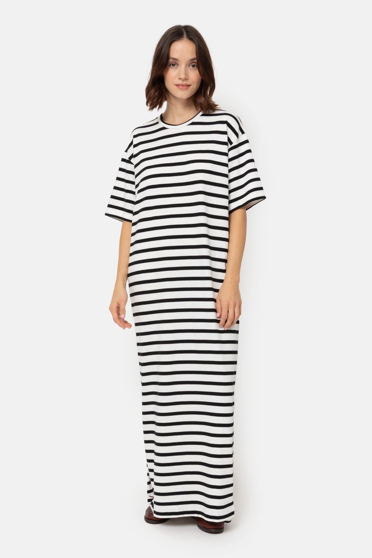 Eva Dress | Black & White Stripes