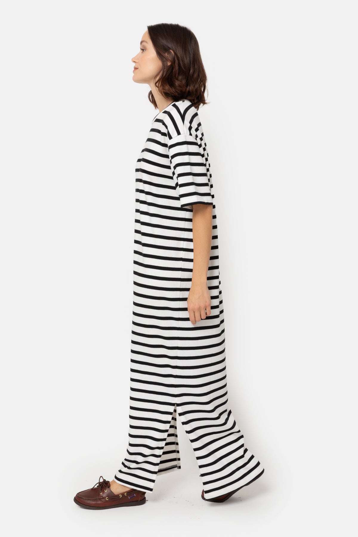 Eva Dress | Black & White Stripes