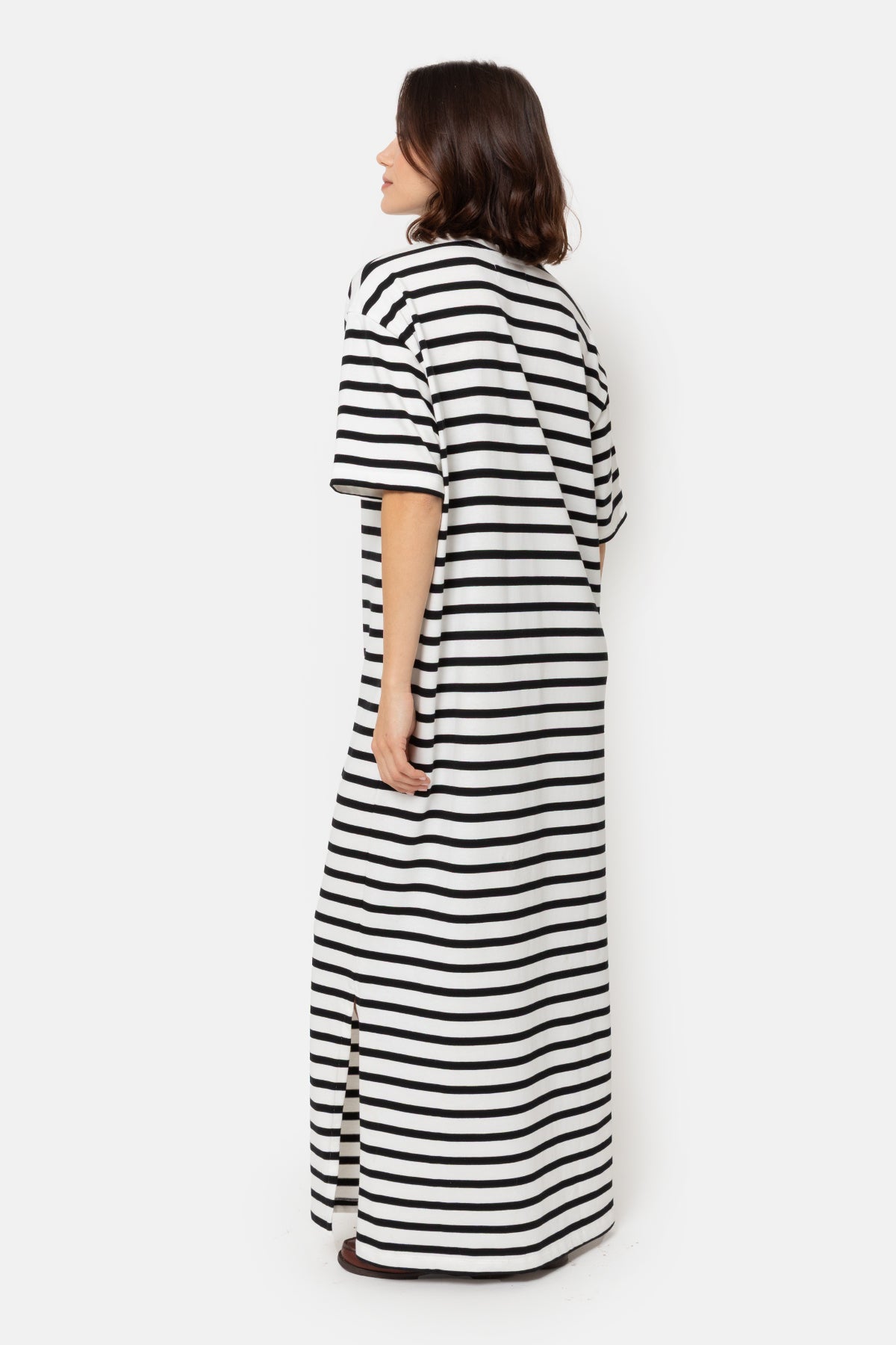 Eva Dress | Black & White Stripes