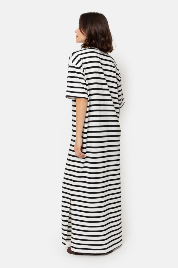 Eva Dress | Black & White Stripes