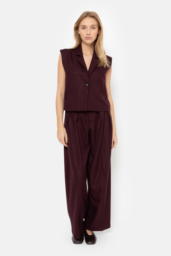 Marie Veste Sans Manches Courte | Prune