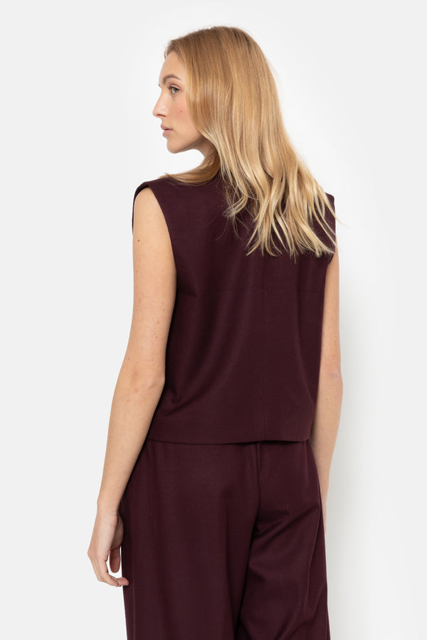 Marie Veste Sans Manches Courte | Prune