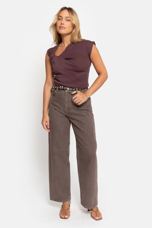 Mimi Straight Denim | Chestnut